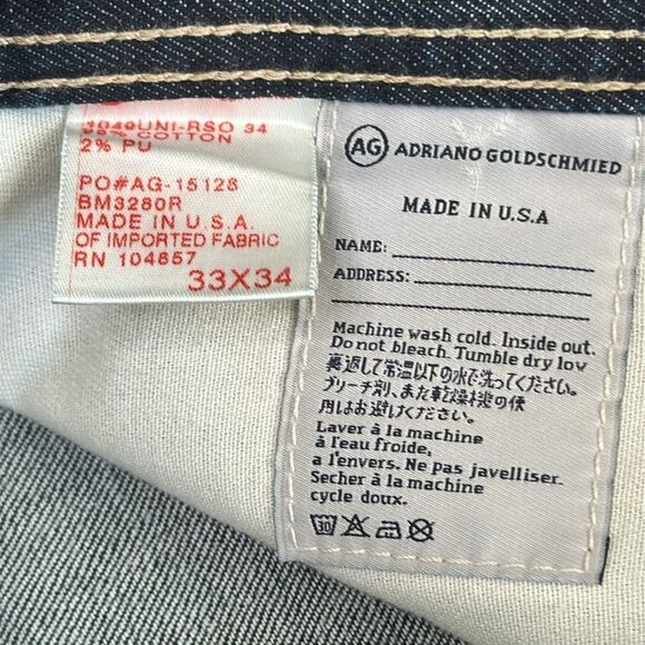 Adriano Goldschmied 32” The Protege Straight Leg Stretch Blue Jeans Size 33 - Picture 13 of 13